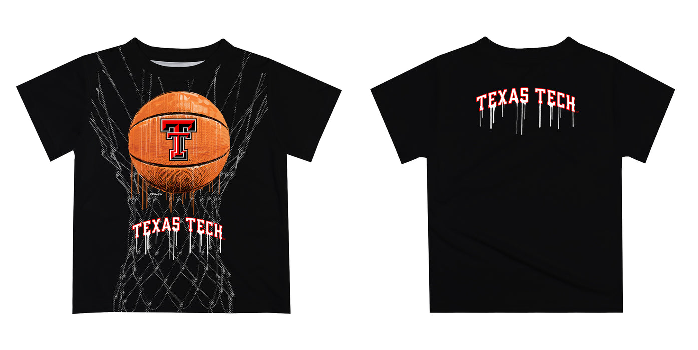 Texas Tech Red Raiders Original Dripping Basketball Gray T-Shirt by Vive La Fete - Vive La Fête - Online Apparel Store