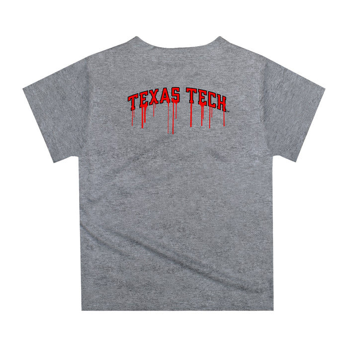 Texas Tech Red Raiders Original Dripping Basketball Gray T-Shirt by Vive La Fete - Vive La Fête - Online Apparel Store