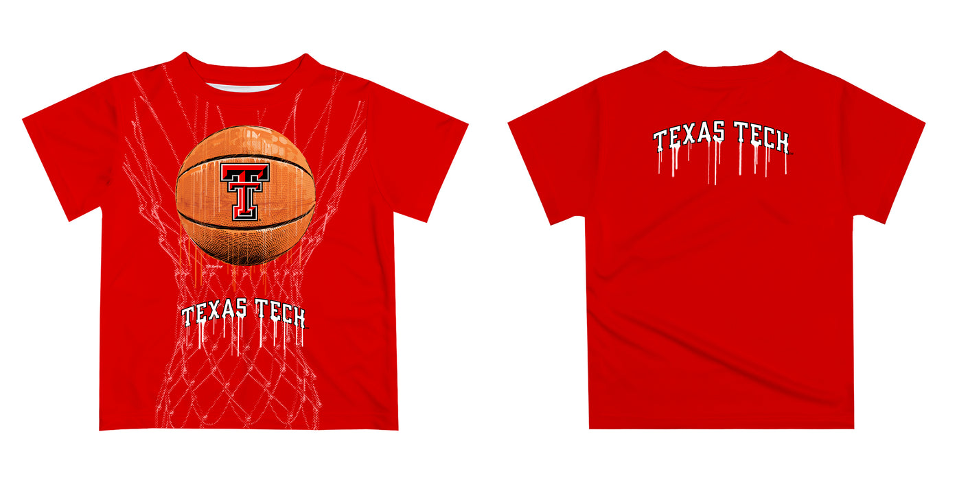 Texas Tech Red Raiders Original Dripping Basketball Gray T-Shirt by Vive La Fete - Vive La Fête - Online Apparel Store