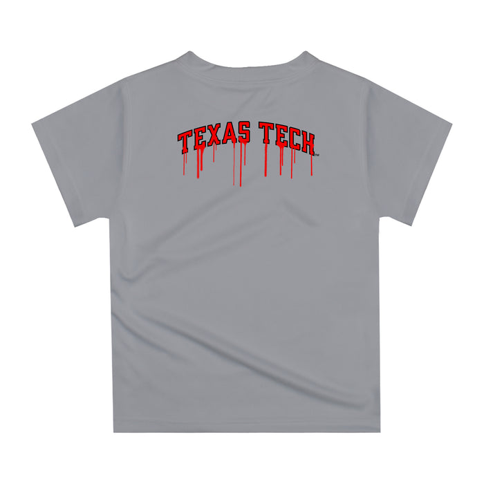 Texas Tech Red Raiders Original Dripping Basketball Gray T-Shirt by Vive La Fete - Vive La Fête - Online Apparel Store