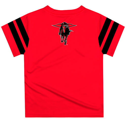 Texas Tech Red Raiders Vive La Fete Boys Game Day Red Short Sleeve Tee with Stripes on Sleeves - Vive La Fête - Online Apparel Store