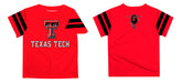 Texas Tech Red Raiders Vive La Fete Boys Game Day Red Short Sleeve Tee with Stripes on Sleeves - Vive La Fête - Online Apparel Store