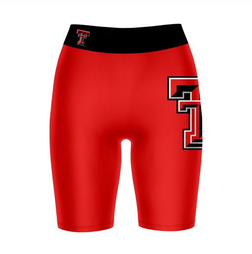 Texas Tech Red Raiders Vive La Fete Game Day Logo on Thigh and Waistband Red and Black Women Bike Short 9 Inseam