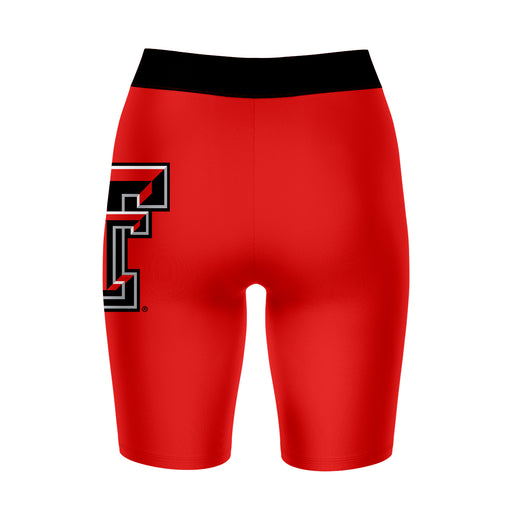 Texas Tech Red Raiders Vive La Fete Game Day Logo on Thigh and Waistband Red and Black Women Bike Short 9 Inseam - Vive La Fête - Online Apparel Store