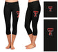 Texas Tech Red Raiders Vive La Fete Game Day Collegiate Large Logo on Thigh and Waist Women Black Capri Leggings - Vive La Fête - Online Apparel Store