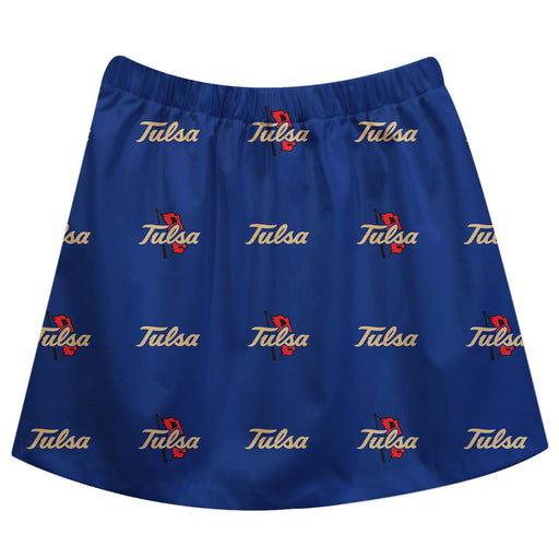 Tulsa Golden Hurricane Skirt Blue All Over Logo - Vive La Fête - Online Apparel Store