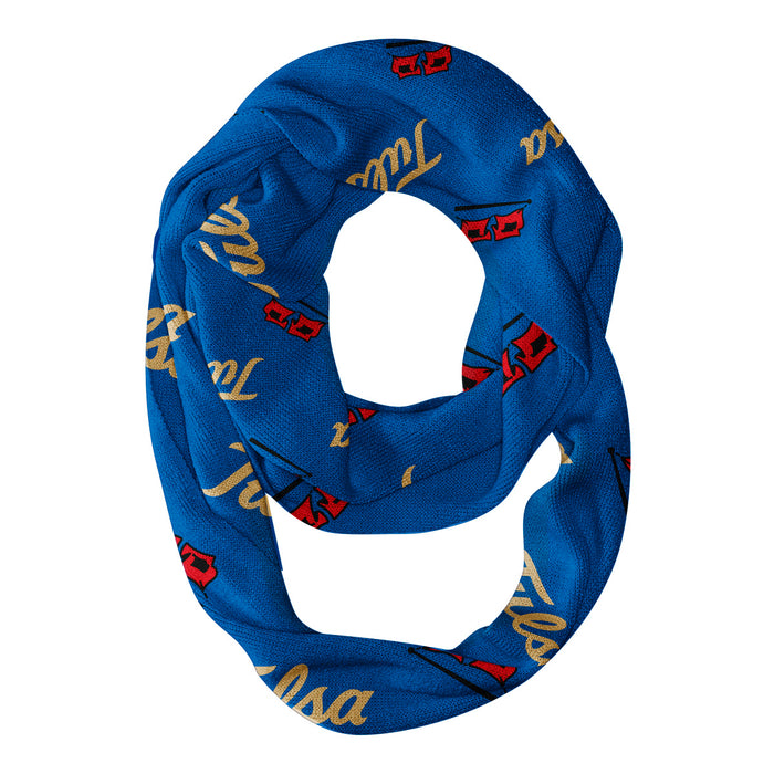 Tulsa Golden Hurricane Vive La Fete Repeat Logo Game Day Collegiate Women Light Weight Ultra Soft Infinity Scarf