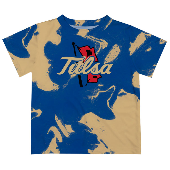 Tulsa Golden Hurricane Vive La Fete Marble Boys Game Day Blue Short Sleeve Tee
