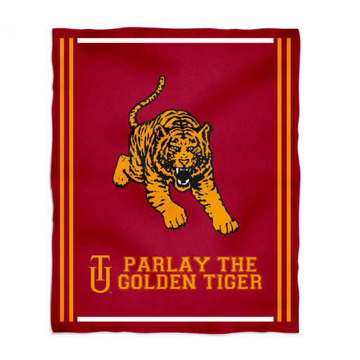 Tuskegee University Golden Tigers Vive La Fete Kids Game Day Crimson Plush Soft Minky Blanket 36 x 48 Mascot