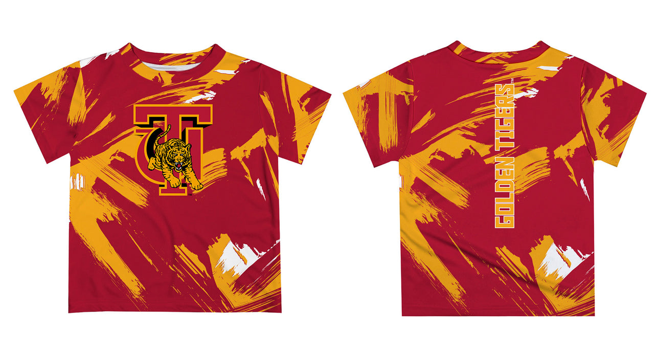 Tuskegee University Golden Tigers Vive La Fete Boys Game Day Crimson Short Sleeve Tee Paint Brush - Vive La Fête - Online Apparel Store