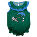 Tulane Green Wave Swirls Green Sleeveless Ruffle Onesie Logo Bodysuit