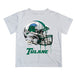 Tulane Green Wave Original Dripping Football Helmet White T-Shirt by Vive La Fete
