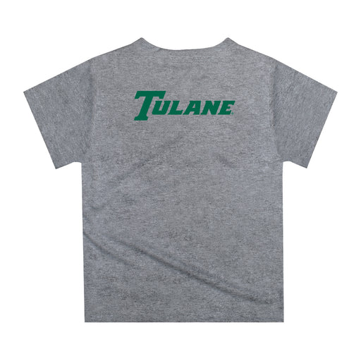 Tulane Green Wave Original Dripping Football Helmet Heather Gray T-Shirt by Vive La Fete - Vive La Fête - Online Apparel Store