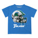 Tulane Green Wave Original Dripping Football Helmet Light Blue T-Shirt by Vive La Fete