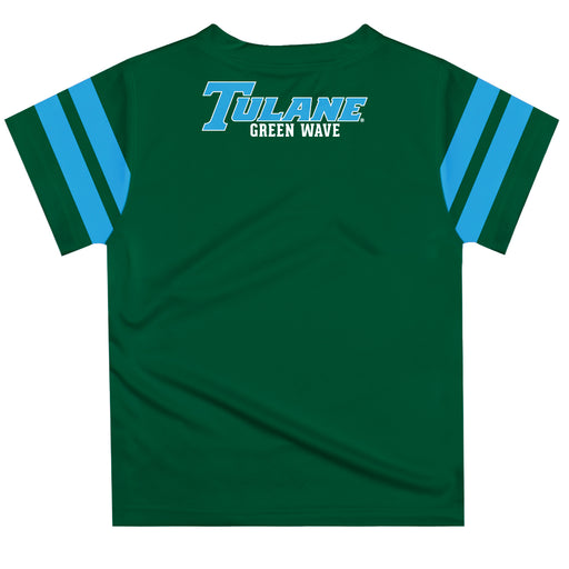 Tulane Green Wave Vive La Fete Boys Game Day Green Short Sleeve Tee with Stripes on Sleeves - Vive La Fête - Online Apparel Store