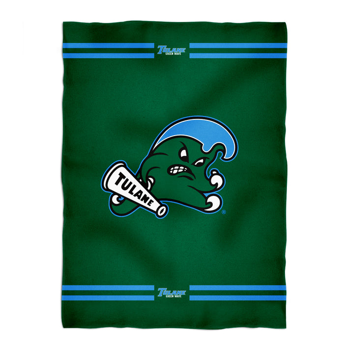 Tulane Green Wave Vive La Fete Game Day Soft Premium Fleece Green Throw Blanket 40 x 58" Mascot and Stripes" - Vive La Fête - Online Apparel Store