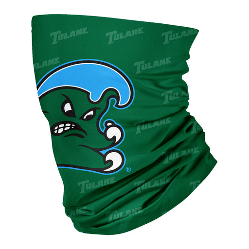 Tulane Green Wave Vive La Fete All Over Logo Game Day  Collegiate Face Cover Soft 4-Way Stretch Neck Gaiter - Vive La Fête - Online Apparel Store