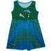 Tulane Green Wave Vive La Fete Girls Game Day Sleeveless Tank Dress Solid Green Mascot Stripes on Skirt - Vive La Fête - Online Apparel Store