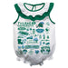 Tulane Green Wave  White Hand Sketched Vive La Fete Impressions Artwork Sleeveless Ruffle Onesie Bodysuit