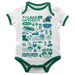 Tulane Green Wave Hand Sketched Vive La Fete Impressions Artwork Infant White Short Sleeve Onesie Bodysuit
