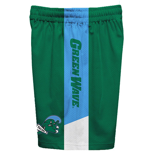 Tulane Green Wave Vive La Fete Game Day Green Stripes Boys Solid Blue Athletic Mesh Short - Vive La Fête - Online Apparel Store