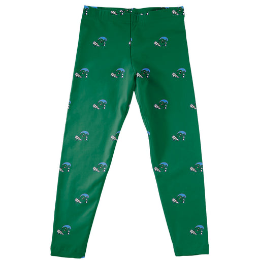 Tulane Green Wave Vive La Fete Girls Game Day All Over Logo Elastic Waist Classic Play Green Leggings Tights