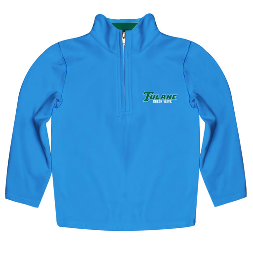 Tulane Green Wave Vive La Fete Game Day Solid Blue Quarter Zip Pullover Sleeves