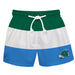 Tulane Green Wave Vive La Fete Green White Blue Stripes Swimtrunks V1