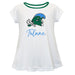 Tulane Green Wave Vive La Fete Girls Game Day Short Sleeve White Top with School Logo and Name
