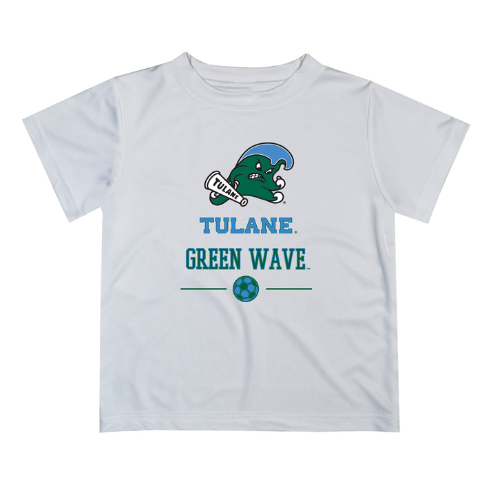Tulane Green Wave Vive La Fete Soccer V1 White Short Sleeve Tee Shirt