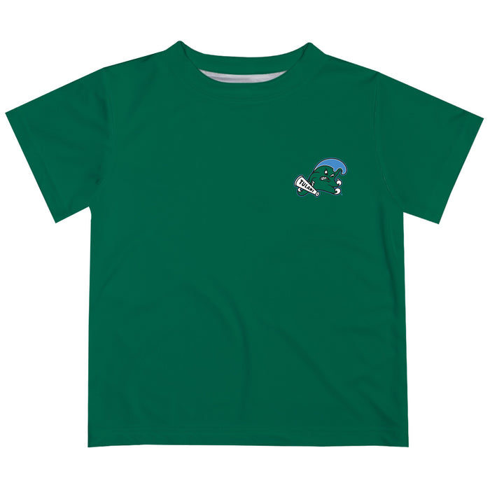 Tulane Green Wave Hand Sketched Vive La Fete Impressions Artwork Boys Green Short Sleeve Tee Shirt