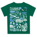 Tulane Green Wave Hand Sketched Vive La Fete Impressions Artwork Boys Green Short Sleeve Tee Shirt - Vive La Fête - Online Apparel Store