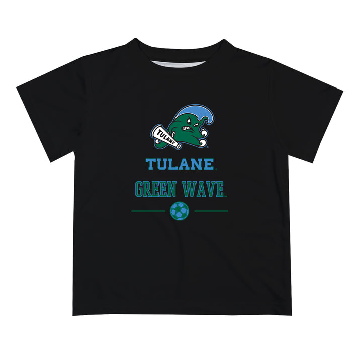 Tulane Green Wave Vive La Fete Soccer V1 Black Short Sleeve Tee Shirt