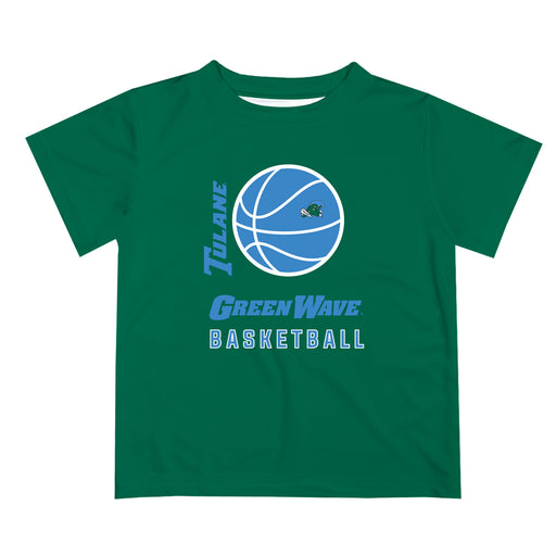 Tulane Green Wave Vive La Fete Basketball V1 Green Short Sleeve Tee Shirt