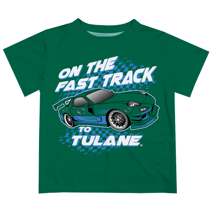 Tulane Green Wave Vive La Fete Fast Track Boys Game Day Green Short Sleeve Tee