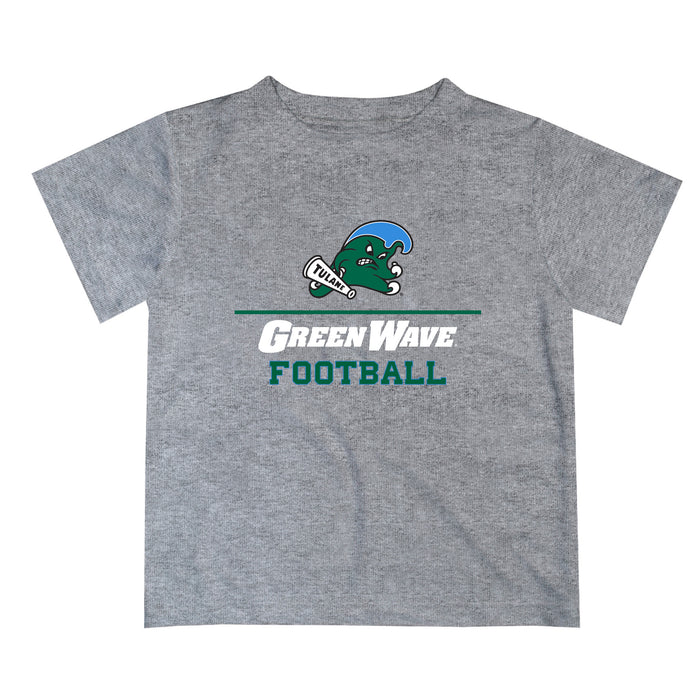 Tulane Green Wave Vive La Fete Football V1 Heather Gray Short Sleeve Tee Shirt