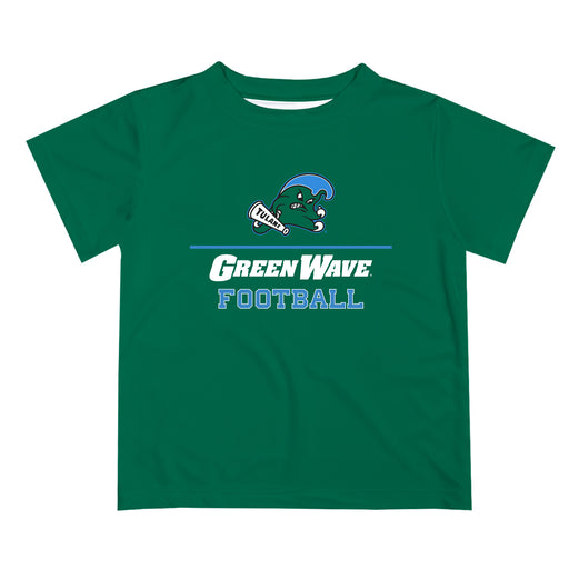 Tulane Green Wave Vive La Fete Football V1 Green Short Sleeve Tee Shirt