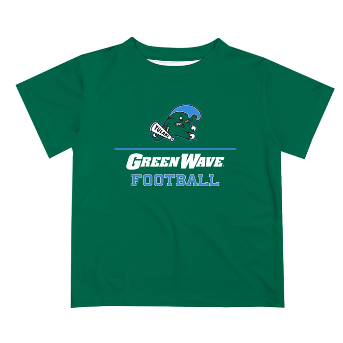 Tulane Green Wave Vive La Fete Football V1 Green Short Sleeve Tee Shirt