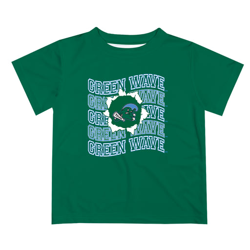 Tulane Green Wave Vive La Fete  Green Art V1 Short Sleeve Tee Shirt