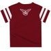 Texas Woman University Pioneers Vive La Fete Boys Game Day Maroon Short Sleeve Tee with Stripes on Sleeves - Vive La Fête - Online Apparel Store