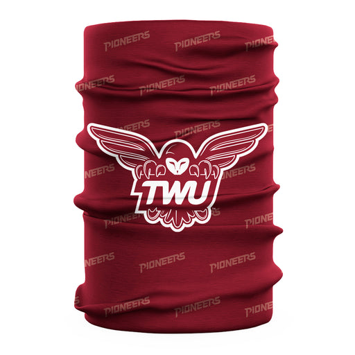 Texas Woman University Pioneers Vive La Fete All Over Logo Game Day Collegiate Face Cover Soft 4 Way Stretch Neck Gaiter - Vive La Fête - Online Apparel Store