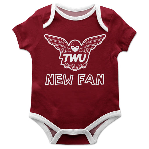 Texas Woman University Pioneers Vive La Fete Infant Game Day Maroon Short Sleeve Onesie New Fan Mascot Bodysuit - Vive La Fête - Online Apparel Store