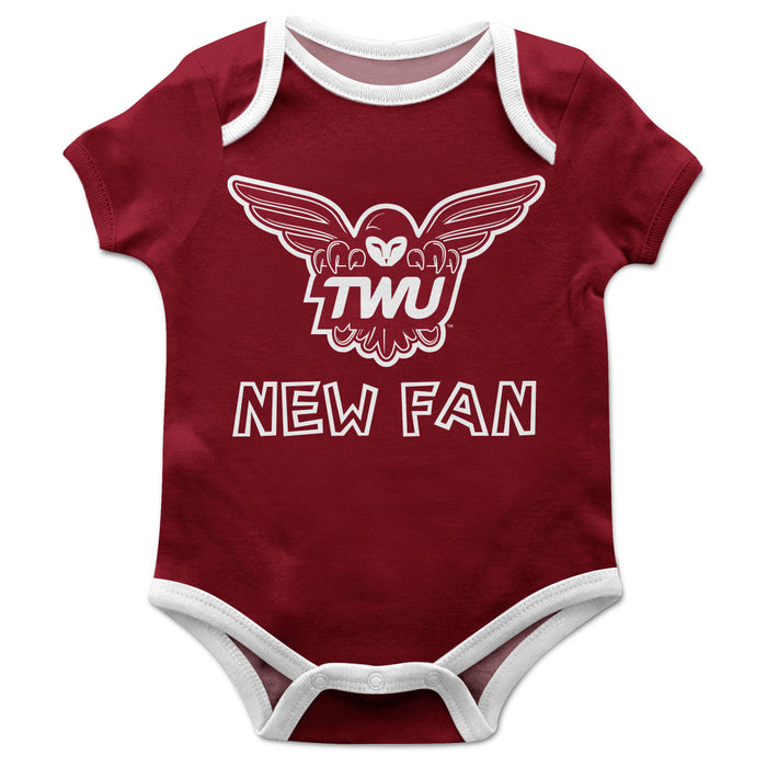 Texas Woman University Pioneers Vive La Fete Infant Game Day Maroon Short Sleeve Onesie New Fan Mascot Bodysuit - Vive La Fête - Online Apparel Store