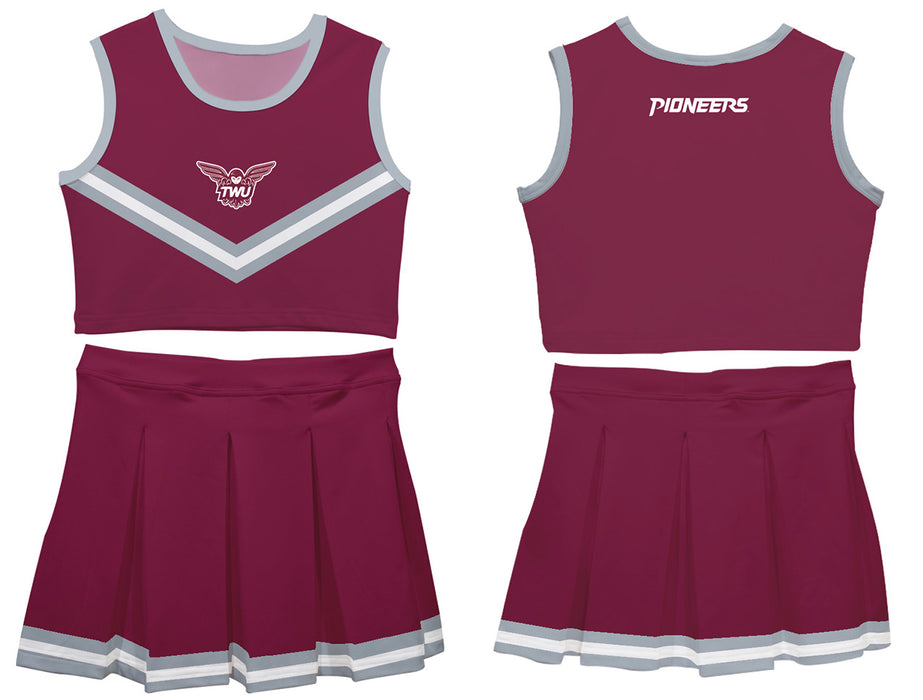 Texas Womans Pioneers Vive La Fete Game Day Maroon Sleeveless Cheerleader Set - Vive La Fête - Online Apparel Store