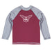 Texas Womans Pioneers Vive La Fete Maroon Gray Long Sleeve Raglan Rashguard