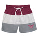 Texas Womans Pioneers Vive La Fete Maroon White Gray Stripes Swimtrunks V1