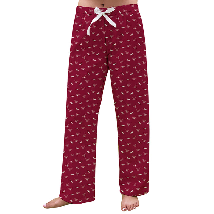 Texas Womans Pioneers Vive La Fete Game Day All Over Logo Women Maroon Lounge Pants