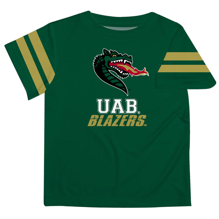 UAB Blazers Stripe Green Boys Tee Shirt SS - Vive La Fête - Online Apparel Store