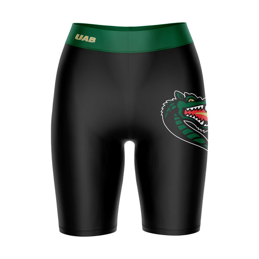 UAB Blazers Vive La Fete Game Day Logo on Thigh and Waistband Black and Green Women Bike Short 9 Inseam"
