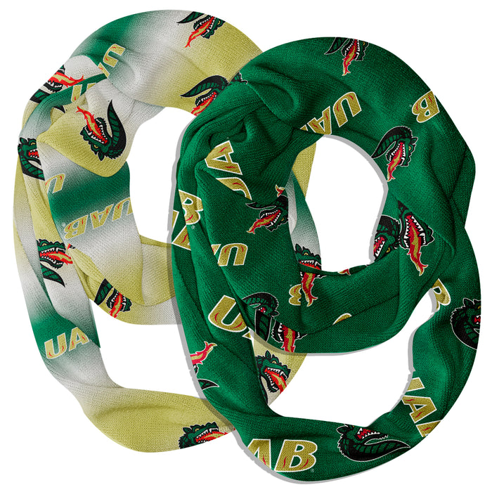 Alabama at Birmingham Blazers Vive La Fete All Over Logo Women Set of 2 Light Weight Ultra Soft Infinity Scarfs